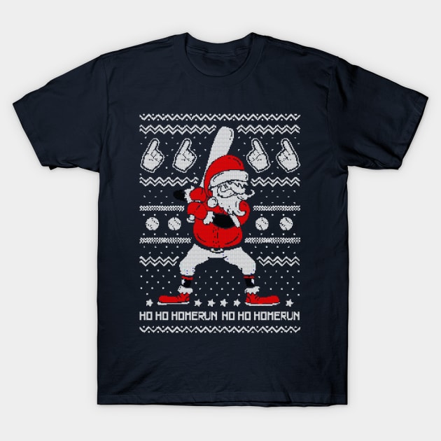 santa baseball ugly christmas T-Shirt by crackdesign